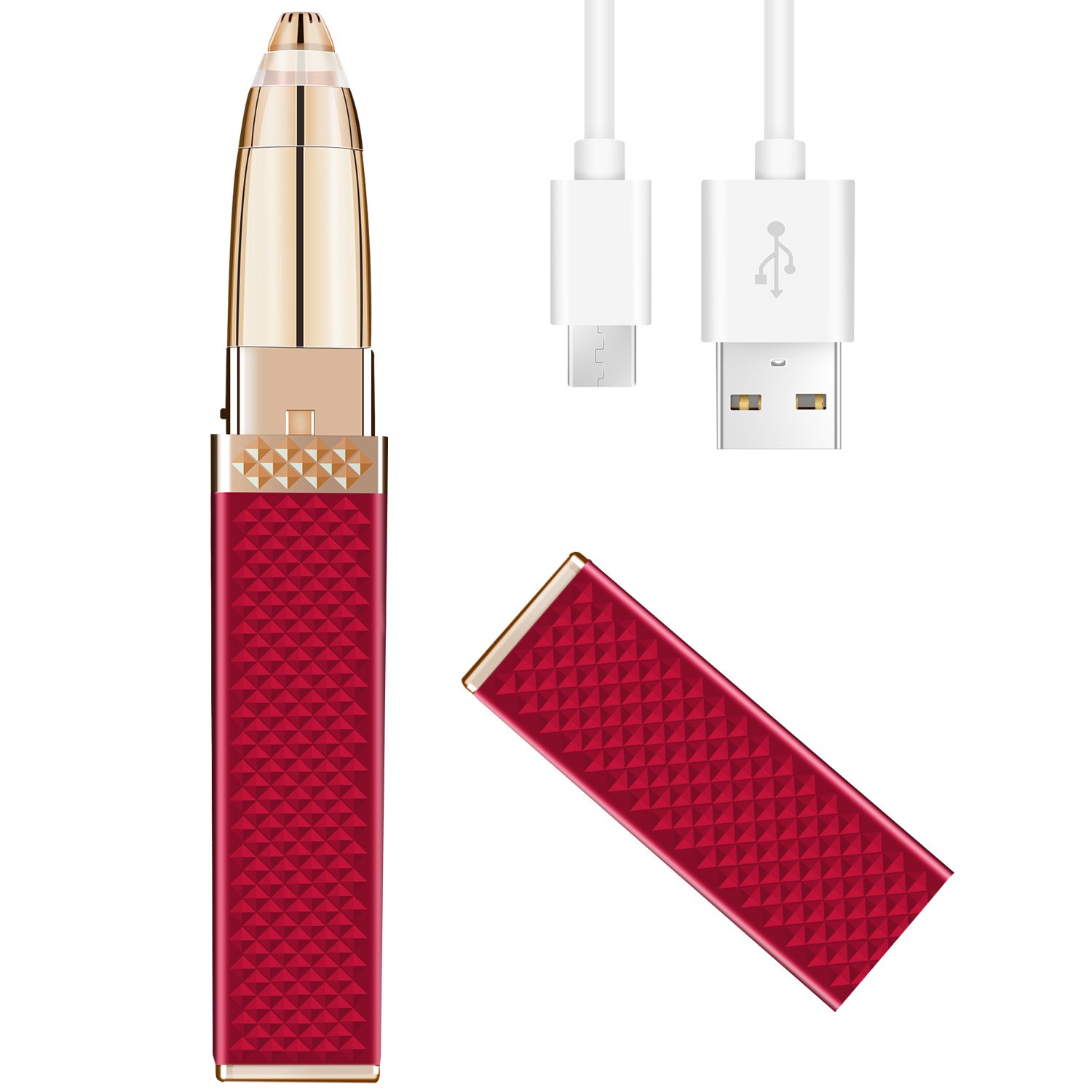 Sobrancelha recarregável usb impermeável e removedor de cabelo facial
