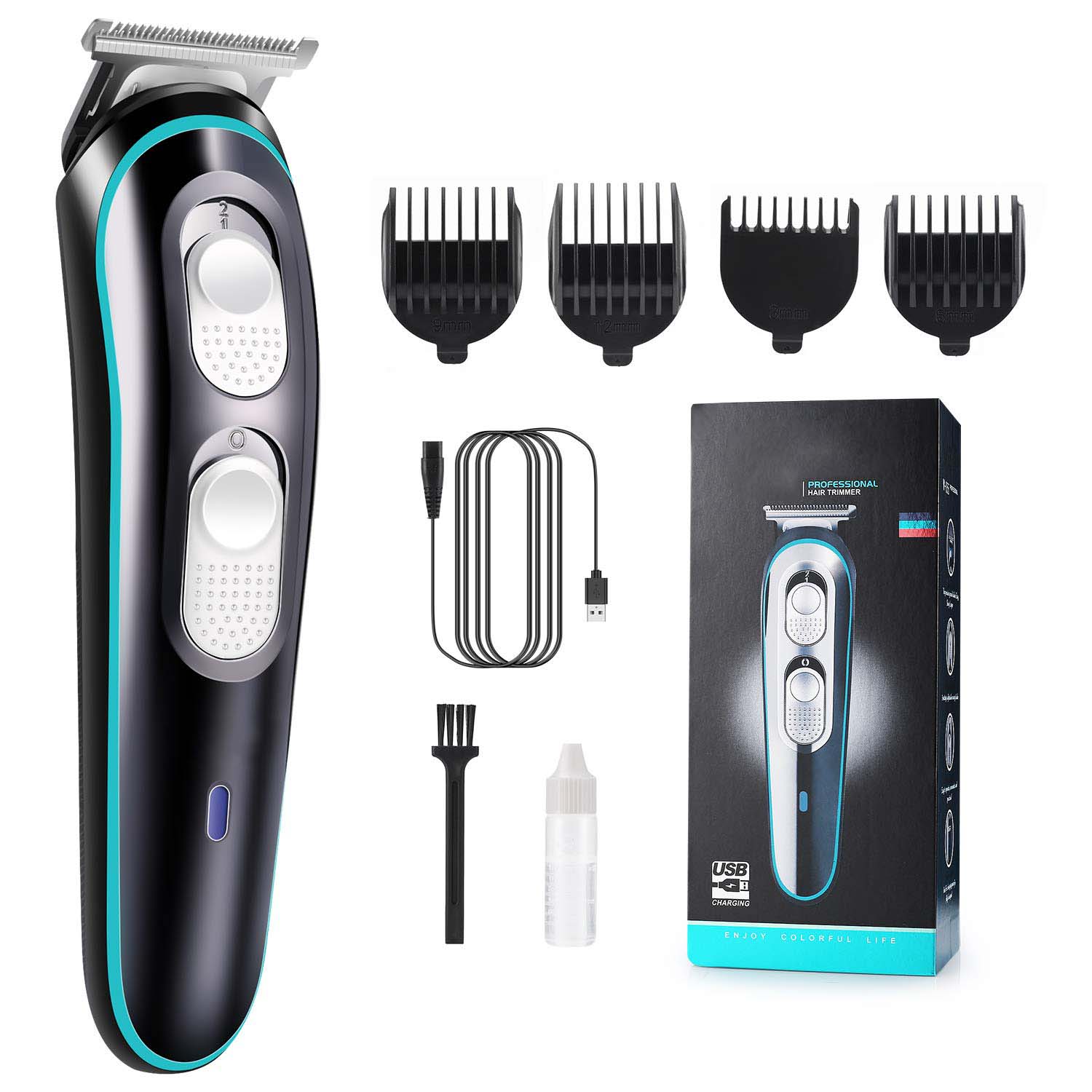 Profissional elétrico sem fio USB recarregável cabelo clipper para homens